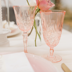CHOOSE Your Glass Vintage Pink Colored Glassware Goblets Glasses